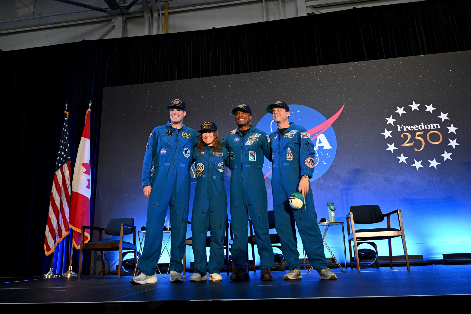 Artemis II crew after return to Houston
