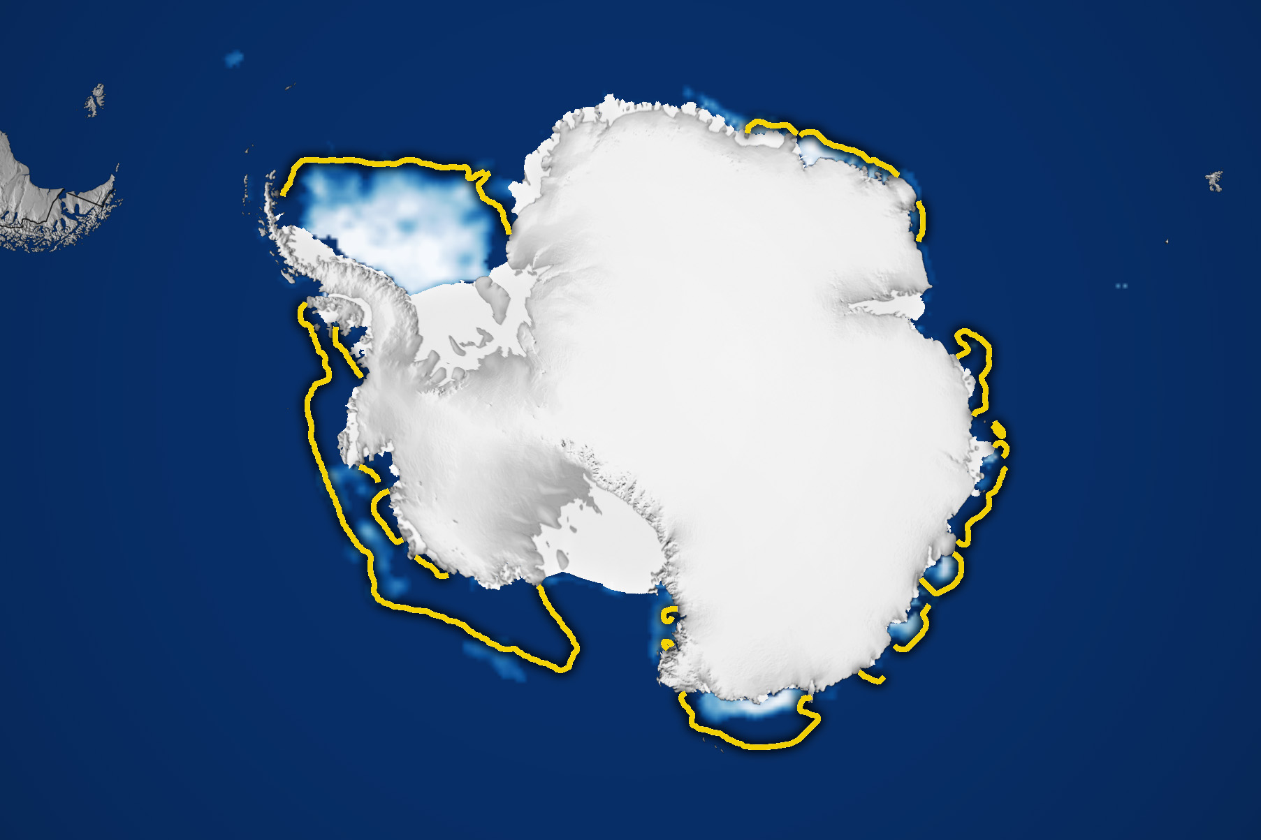 Antarctic sea ice extent in February 2023